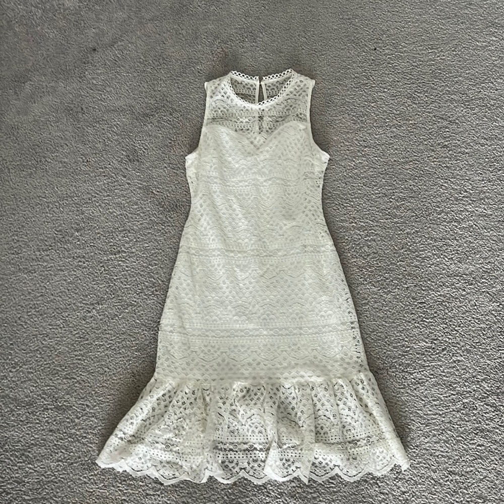 Off white midi lace dress